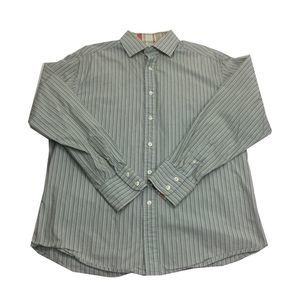 R&G Robert Graham Men's Striped Casual Button Down Dress Shirt Size Large L